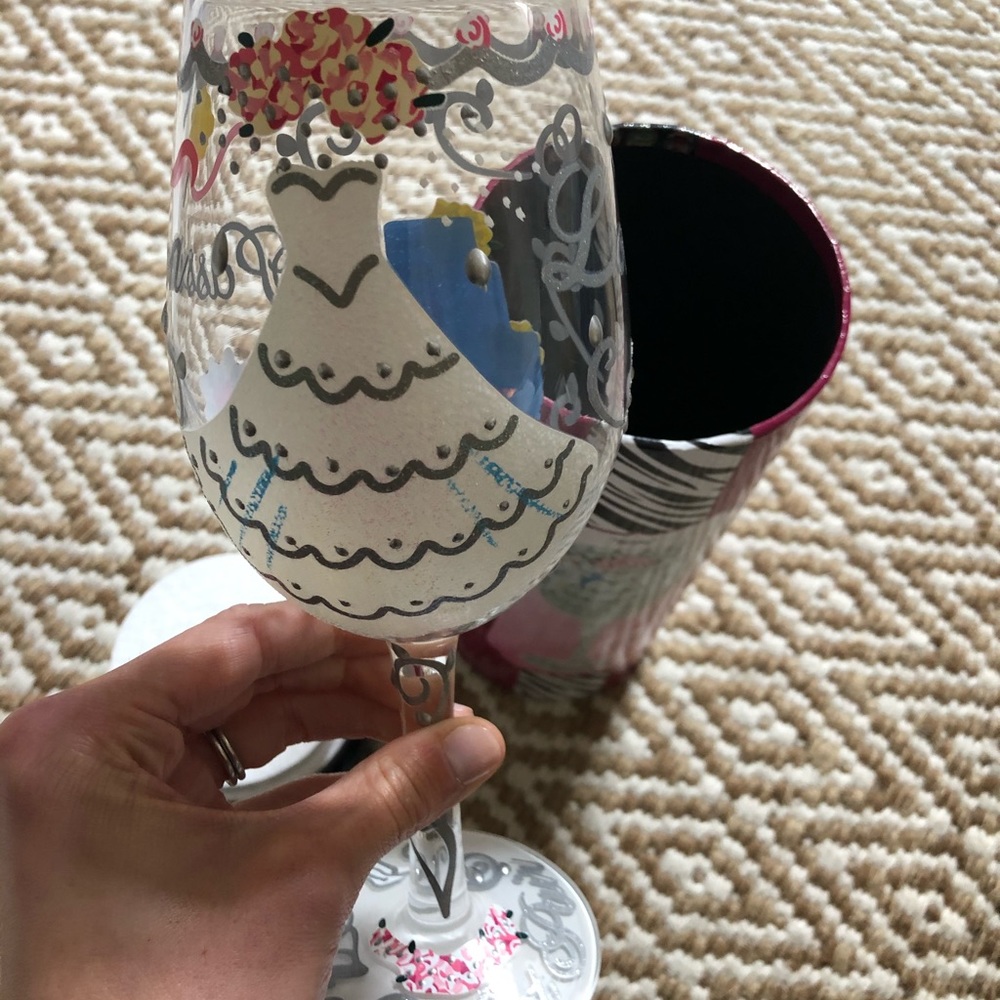 Lolita Hand painted wine glass bridal gift bride